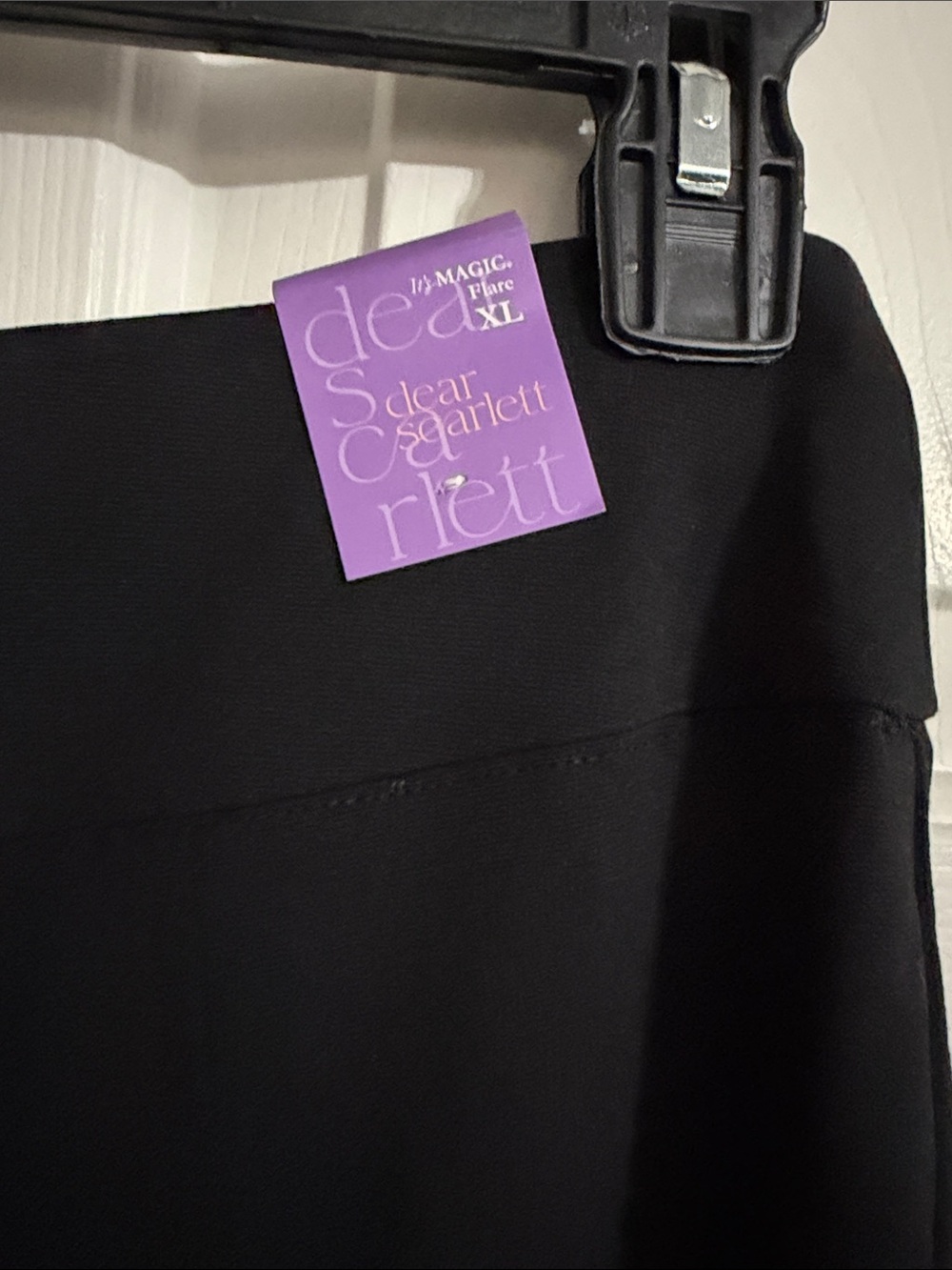 Black Boot-Cut Stretch Pants with Clean Waistband - Picture 2 of 3